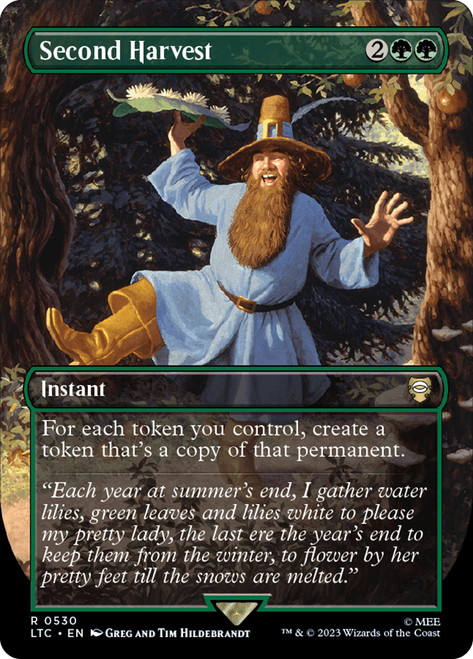 Second Harvest (Borderless)\nThe Lord of the Rings Commander - Variants\nSingle\nMagic The Gathering