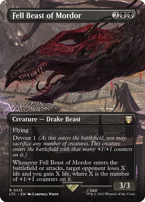 Fell Beast of Mordor (Borderless)\nThe Lord of the Rings Commander - Variants\nSingle\nMagic The Gathering