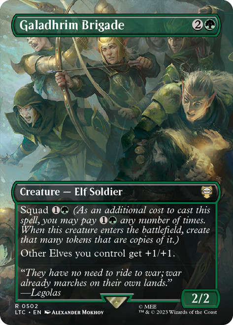 Galadhrim Brigade (Borderless)\nThe Lord of the Rings Commander - Variants\nSingle\nMagic The Gathering
