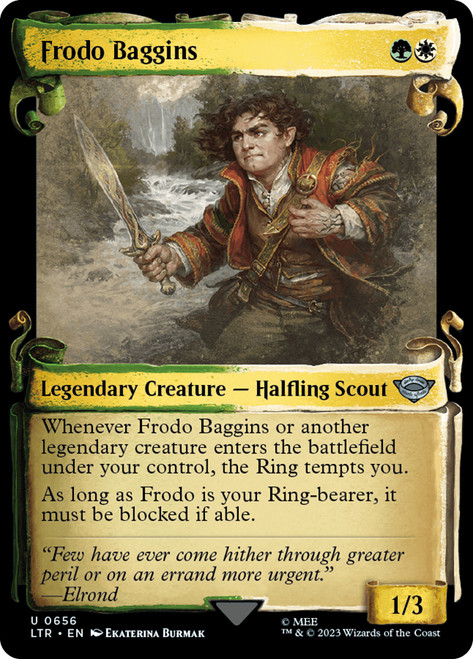 Frodo Baggins (#656) (Showcase)\nThe Lord of the Rings - Variants\nSingle\nMagic The Gathering