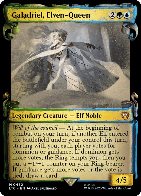 Galadriel, Elven-Queen (Showcase)\nThe Lord of the Rings Commander - Variants\nSingle\nMagic The Gathering