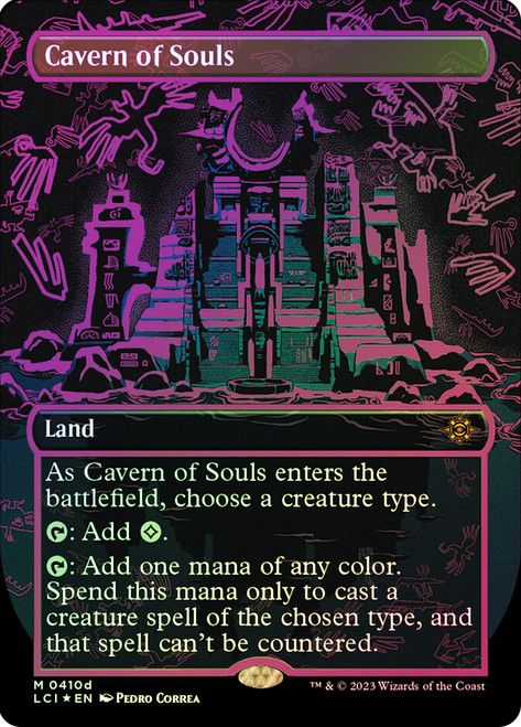 Cavern of Souls (Borderless) (Neon Ink Red) | The Lost Caverns of 