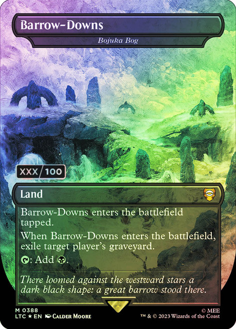 Bojuka Bog (Barrow-Downs) (Borderless) (Serial Number)\nThe Lord of the Rings Commander - Serialized\nSingle\nMagic The Gathering