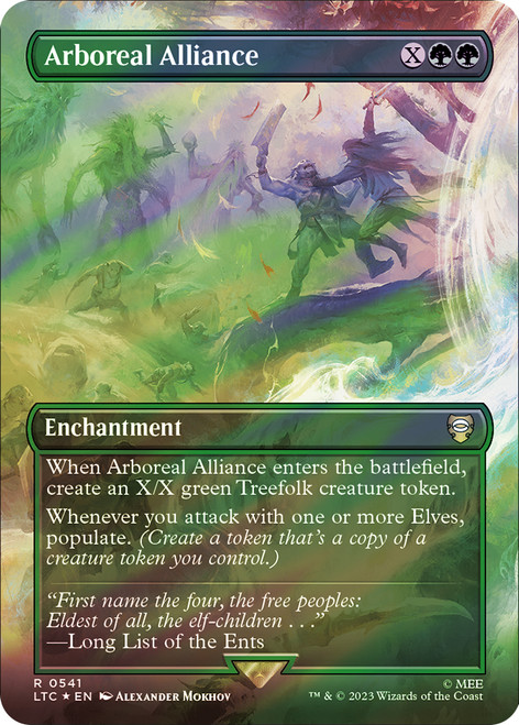 Arboreal Alliance (Borderless) (Surge Foil)\nThe Lord of the Rings Commander - Alternate Foil\nSingle\nMagic The Gathering