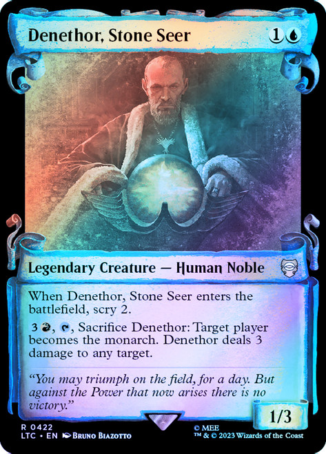 Denethor, Stone Seer (Showcase) (Silver Foil)\nThe Lord of the Rings Commander - Alternate Foil\nSingle\nMagic The Gathering
