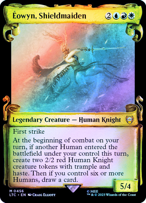 Eowyn, Shieldmaiden (Showcase) (Silver Foil)\nThe Lord of the Rings Commander - Alternate Foil\nSingle\nMagic The Gathering
