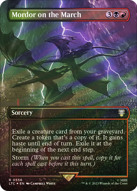 Mordor on the March (Borderless) (Surge Foil)\nThe Lord of the Rings Commander - Alternate Foil\nSingle\nMagic The Gathering