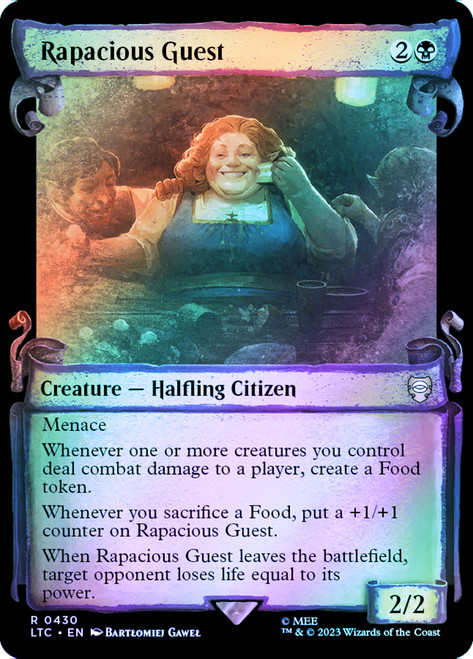 Rapacious Guest (Showcase) (Silver Foil)\nThe Lord of the Rings Commander - Alternate Foil\nSingle\nMagic The Gathering