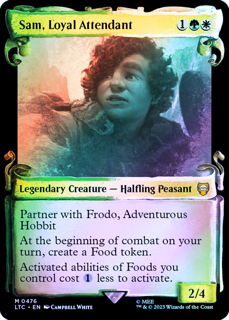 Sam, Loyal Attendant (Showcase) (Silver Foil)\nThe Lord of the Rings Commander - Alternate Foil\nSingle\nMagic The Gathering