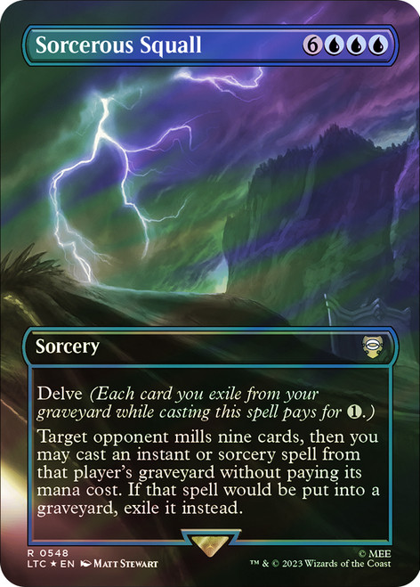 Sorcerous Squall (Borderless) (Surge Foil)\nThe Lord of the Rings Commander - Alternate Foil\nSingle\nMagic The Gathering