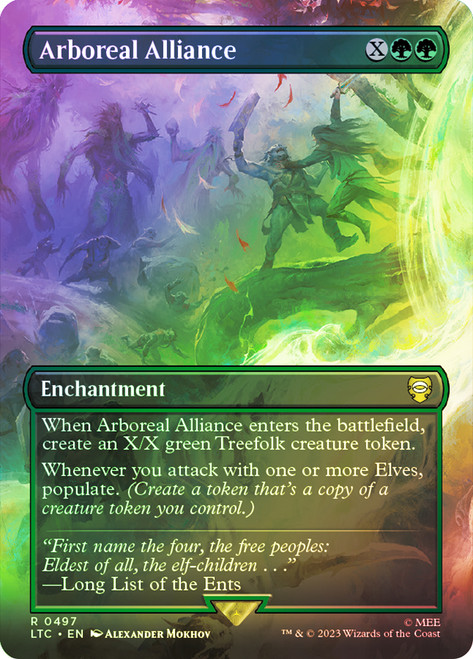 Arboreal Alliance (Borderless)\nThe Lord of the Rings Commander - Variants\nSingle\nMagic The Gathering