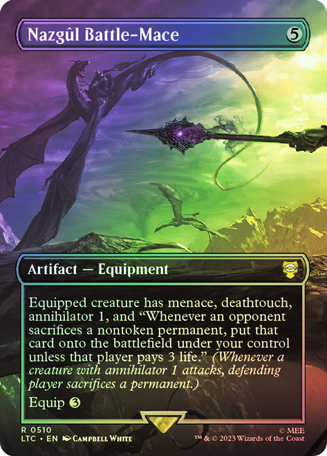 Nazgul Battle-Mace (Borderless)\nThe Lord of the Rings Commander - Variants\nSingle\nMagic The Gathering