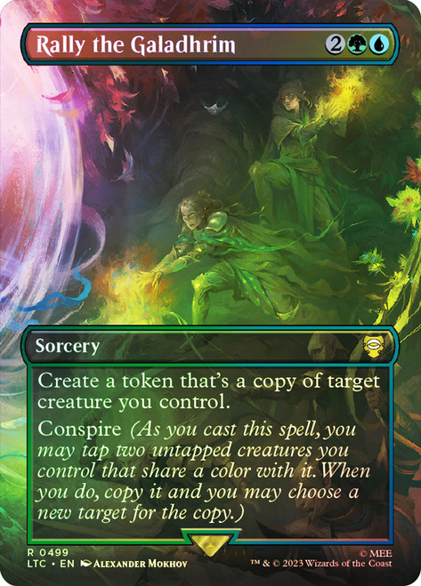 Rally the Galadhrim (Borderless)\nThe Lord of the Rings Commander - Variants\nSingle\nMagic The Gathering