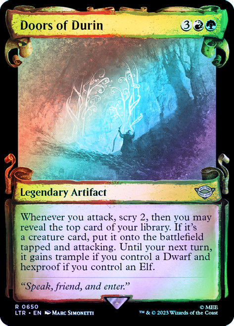 Doors of Durin (Showcase) (Silver Foil)\nThe Lord of the Rings - Alternate Foil\nSingle\nMagic The Gathering
