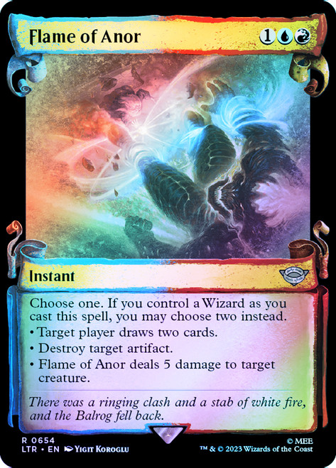 Flame of Anor (Showcase) (Silver Foil)\nThe Lord of the Rings - Alternate Foil\nSingle\nMagic The Gathering