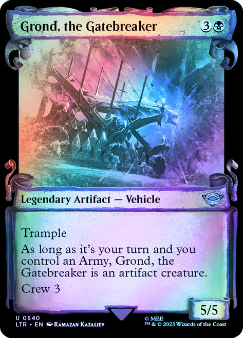 Grond, the Gatebreaker (Showcase) (Silver Foil)\nThe Lord of the Rings - Alternate Foil\nSingle\nMagic The Gathering