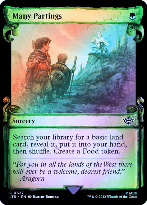 Many Partings (Showcase) (Silver Foil)\nThe Lord of the Rings - Alternate Foil\nSingle\nMagic The Gathering