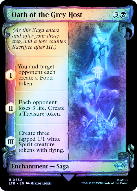 Oath of the Grey Host (Showcase) (Silver Foil)\nThe Lord of the Rings - Alternate Foil\nSingle\nMagic The Gathering