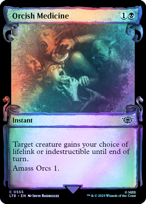 Orcish Medicine (Showcase) (Silver Foil)\nThe Lord of the Rings - Alternate Foil\nSingle\nMagic The Gathering