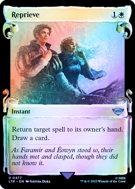 Reprieve (Showcase) (Silver Foil)\nThe Lord of the Rings - Alternate Foil\nSingle\nMagic The Gathering