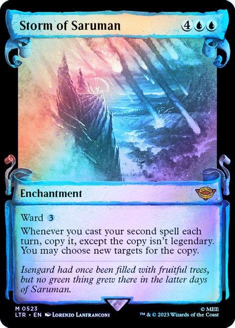 Storm of Saruman (Showcase) (Silver Foil)\nThe Lord of the Rings - Alternate Foil\nSingle\nMagic The Gathering