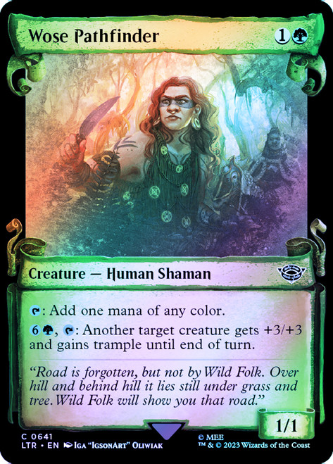 Wose Pathfinder (Showcase) (Silver Foil)\nThe Lord of the Rings - Alternate Foil\nSingle\nMagic The Gathering
