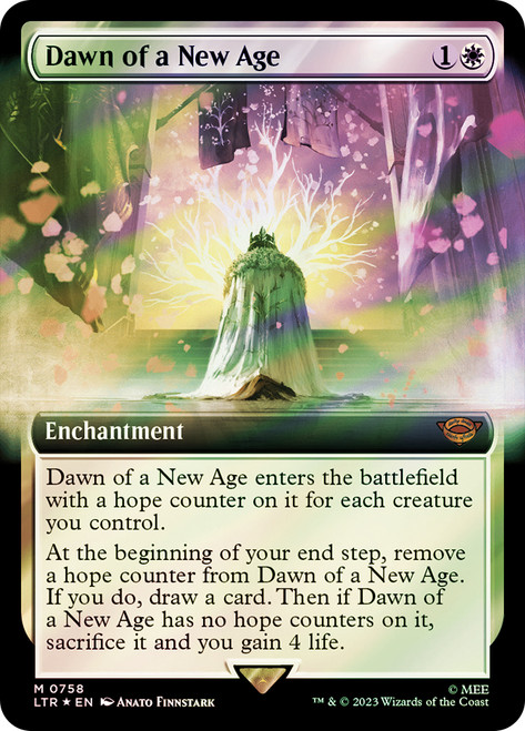 Dawn of a New Age (Extended Art) (Surge Foil)\nThe Lord of the Rings - Alternate Foil\nSingle\nMagic The Gathering