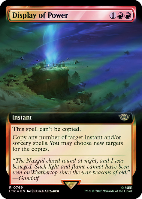 Display of Power (Extended Art) (Surge Foil)\nThe Lord of the Rings - Alternate Foil\nSingle\nMagic The Gathering