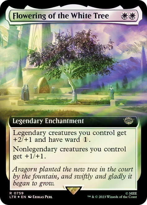 Flowering of the White Tree (Extended Art) (Surge Foil)\nThe Lord of the Rings - Alternate Foil\nSingle\nMagic The Gathering