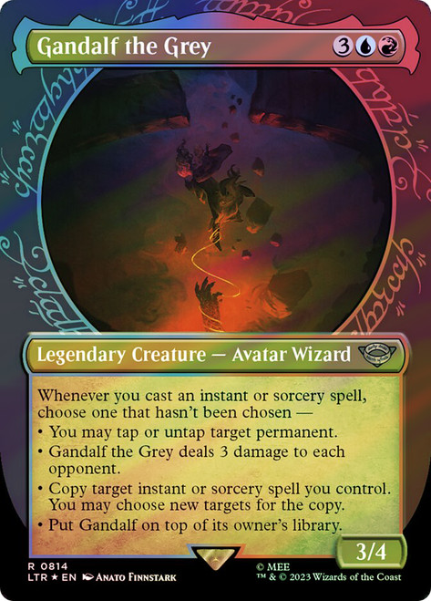 Gandalf the Grey (#814) (Showcase) (Surge Foil)\nThe Lord of the Rings - Alternate Foil\nSingle\nMagic The Gathering