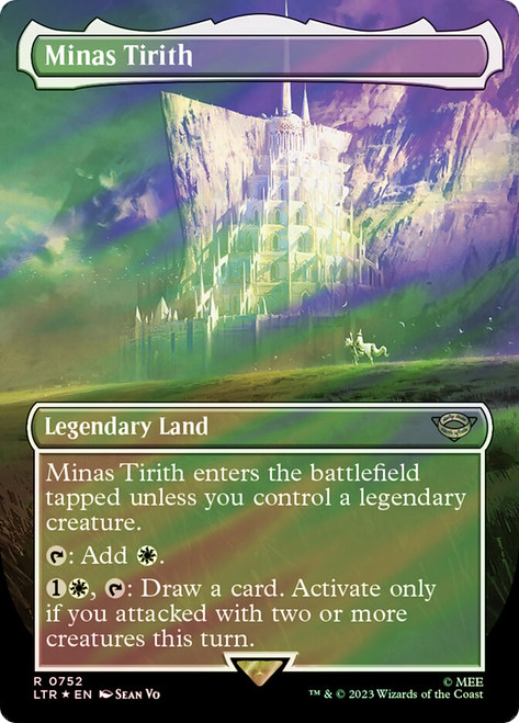 Minas Tirith (Borderless) (Surge Foil)\nThe Lord of the Rings - Alternate Foil\nSingle\nMagic The Gathering