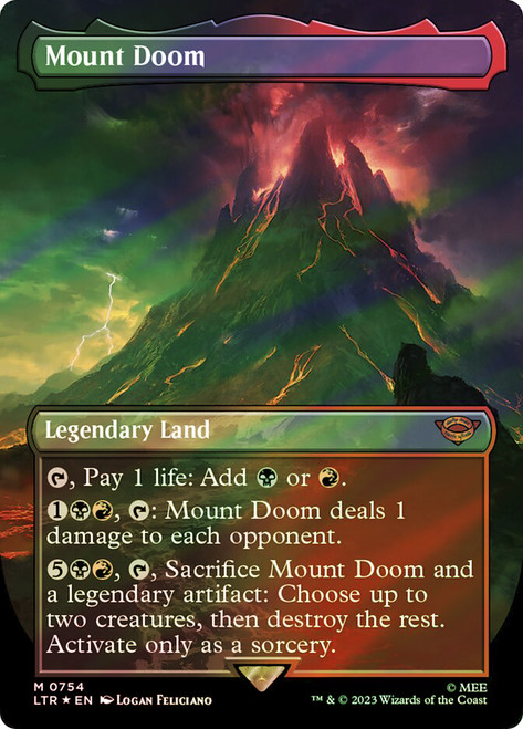 Mount Doom (Borderless) (Surge Foil)\nThe Lord of the Rings - Alternate Foil\nSingle\nMagic The Gathering