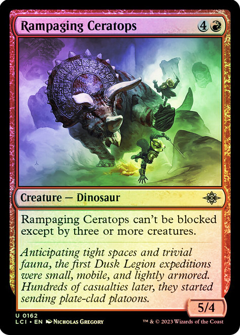 Rampaging Ceratops\nThe Lost Caverns of Ixalan\nSingle\nMagic The Gathering