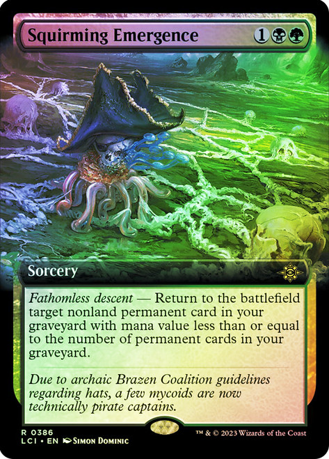 Squirming Emergence (Extended Art)\nThe Lost Caverns of Ixalan - Variants\nSingle\nMagic The Gathering