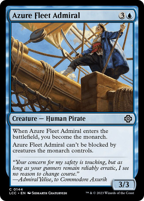 Azure Fleet Admiral\nThe Lost Caverns of Ixalan Commander\nSingle\nMagic The Gathering