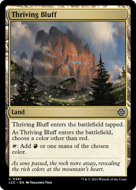 Thriving Bluff\nThe Lost Caverns of Ixalan Commander\nSingle\nMagic The Gathering