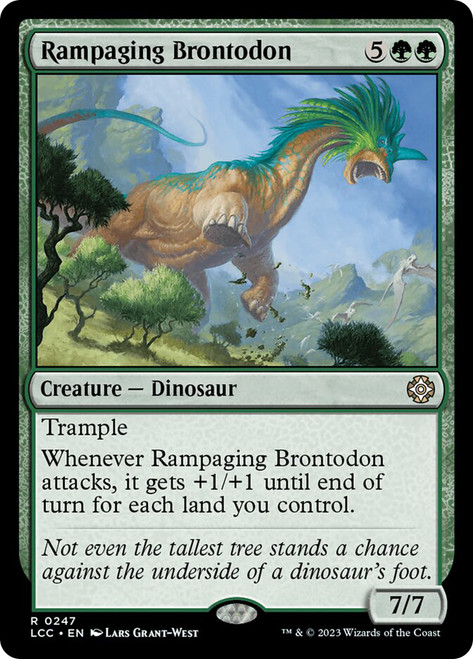 Rampaging Brontodon\nThe Lost Caverns of Ixalan Commander\nSingle\nMagic The Gathering
