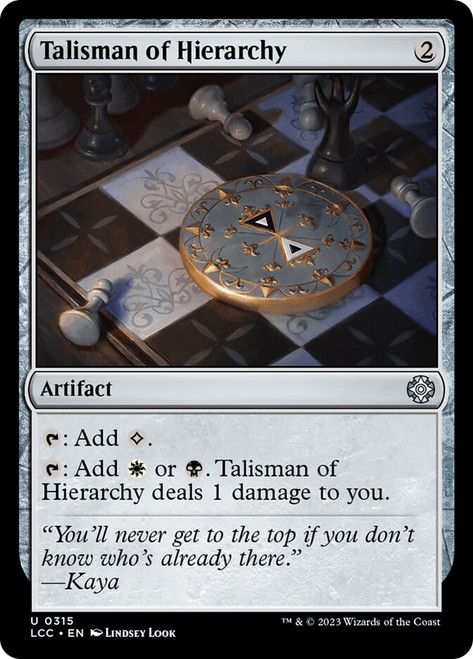 Talisman of Hierarchy\nThe Lost Caverns of Ixalan Commander\nSingle\nMagic The Gathering