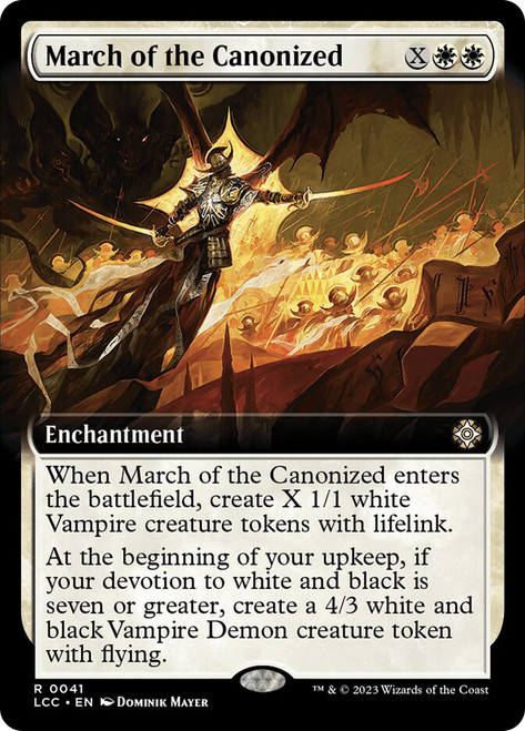 March of the Canonized (Extended Art)\nThe Lost Caverns of Ixalan Commander - Variants\nSingle\nMagic The Gathering