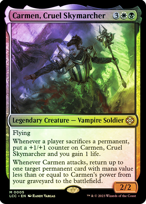 Carmen, Cruel Skymarcher\nThe Lost Caverns of Ixalan Commander\nSingle\nMagic The Gathering