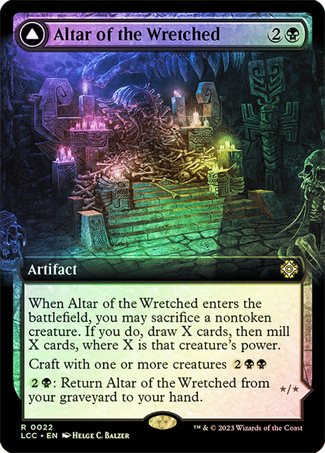 Altar of the Wretched // Wretched Bonemass (Extended Art)\nThe Lost Caverns of Ixalan Commander - Variants\nSingle\nMagic The Gathering