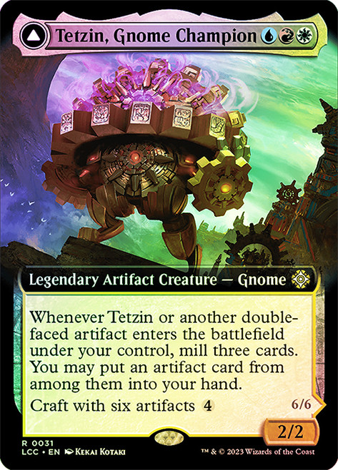 mtg gnome commander deck Tetzin, Gnome Champion // The Golden-Gear Colossus [The Lost Caverns of Ixalan Commander] Lightly Played