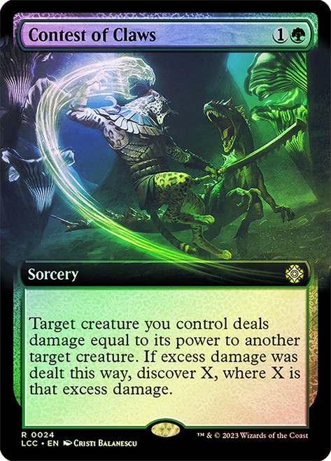 Contest of Claws (Extended Art)\nThe Lost Caverns of Ixalan Commander - Variants\nSingle\nMagic The Gathering
