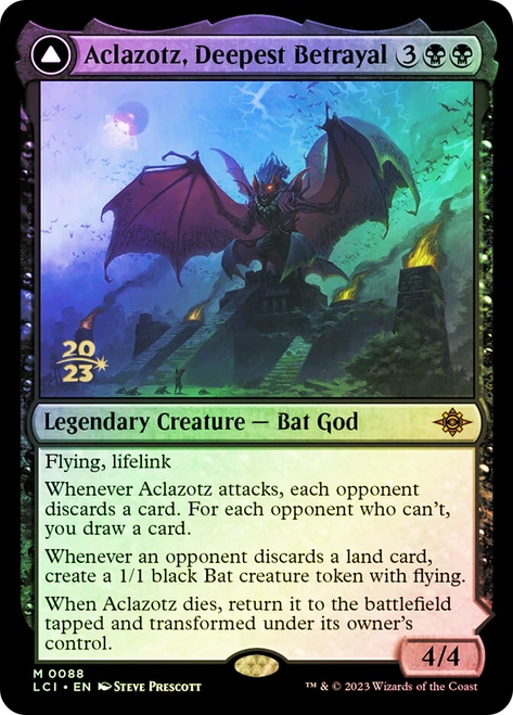 Aclazotz, Deepest Betrayal // Temple of the Dead (Prerelease) (The Lost Caverns of Ixalan)\nPromo: Date Stamped\nSingle\nMagic The Gathering