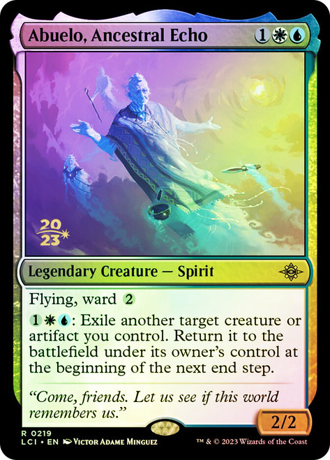 Abuelo, Ancestral Echo (Prerelease) (The Lost Caverns of Ixalan)\nPromo: Date Stamped\nSingle\nMagic The Gathering
