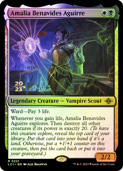 Amalia Benavides Aguirre (Prerelease) (The Lost Caverns of Ixalan)\nPromo: Date Stamped\nSingle\nMagic The Gathering