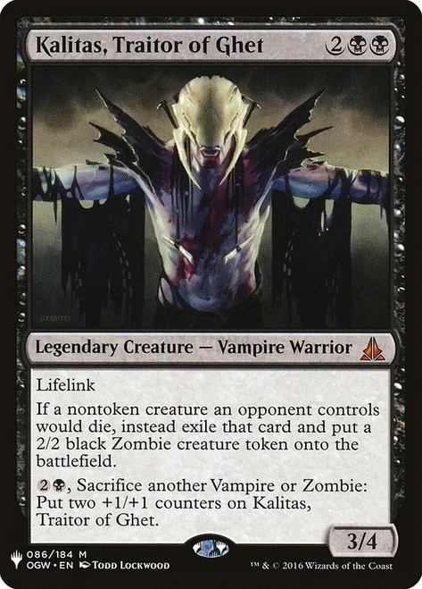 Kalitas, Traitor of Ghet\nPlaneswalker Symbol Reprints\nSingle\nMagic The Gathering