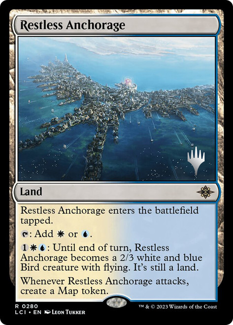 Restless Anchorage (Promo Pack) (The Lost Caverns of Ixalan)\nPromo: Planeswalker Stamped\nSingle\nMagic The Gathering