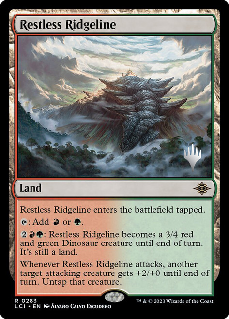 Restless Ridgeline (Promo Pack) (The Lost Caverns of Ixalan)\nPromo: Planeswalker Stamped\nSingle\nMagic The Gathering