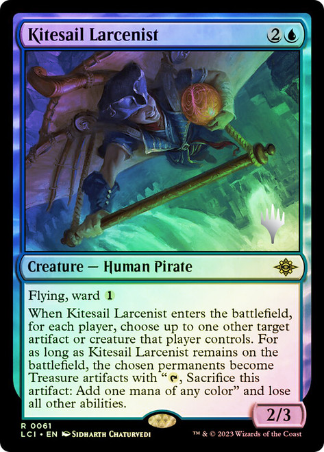 Kitesail Larcenist (Promo Pack) (The Lost Caverns of Ixalan)\nPromo: Planeswalker Stamped\nSingle\nMagic The Gathering